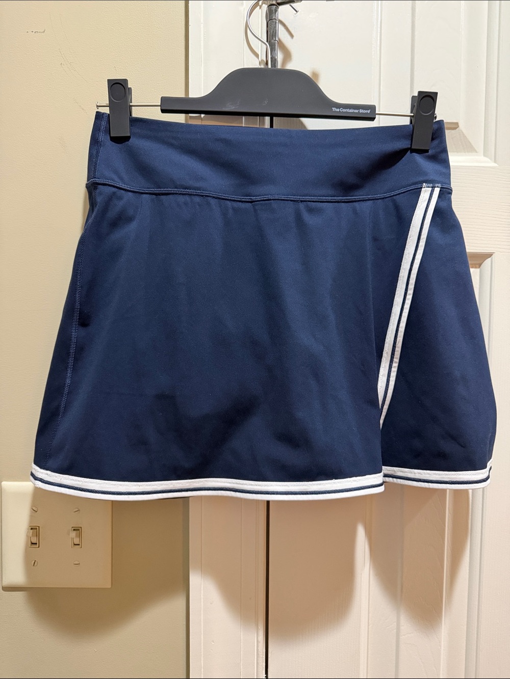 Navy Athletic Tennis Skort with White Trim